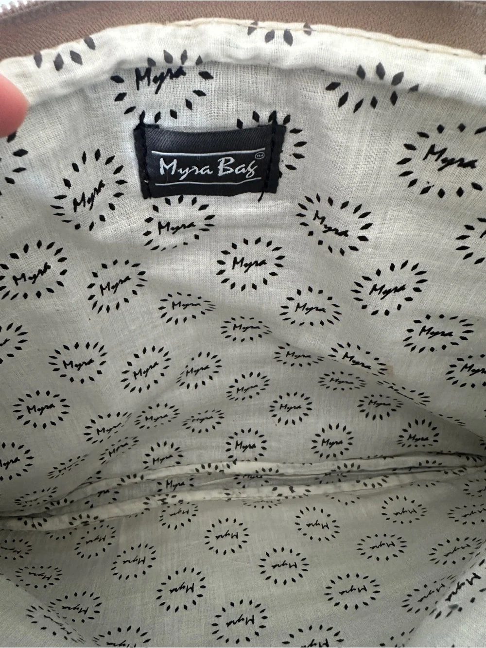 NWT Myra Bag Circles of Illusion Canvas & Leather Laptop Sleeve Blue 15